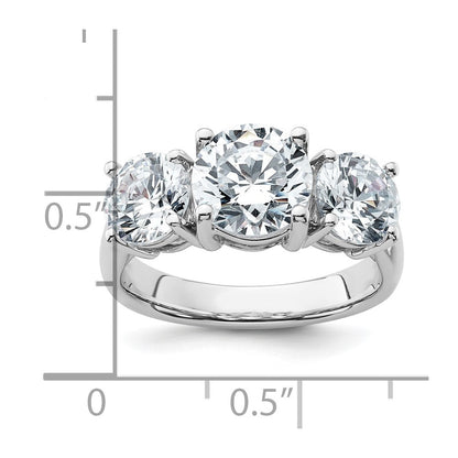 14K Weißgold Verlobungsring mit 4 ct. im Labor gezüchteten Diamanten VS/SI+ G+ in Drei-Stein-Fassung