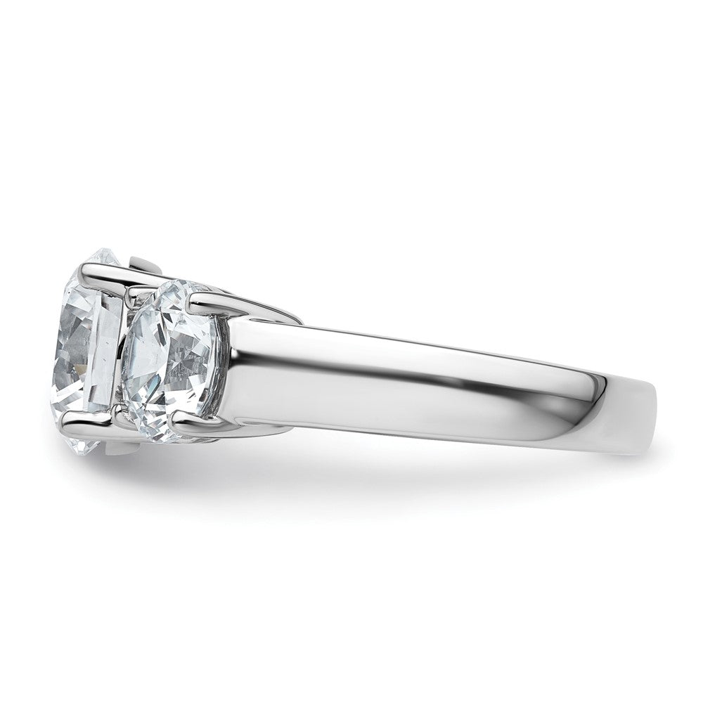 14K Weißgold Drei-Steine-Verlobungsring mit 5 ct. im Labor gezüchteten Diamanten, VS/SI+ G+