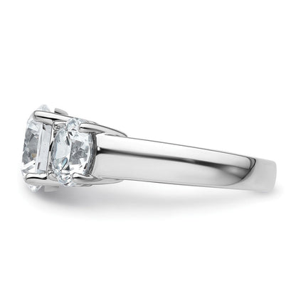 14K Weißgold Drei-Steine-Verlobungsring mit 5 ct. im Labor gezüchteten Diamanten, VS/SI+ G+