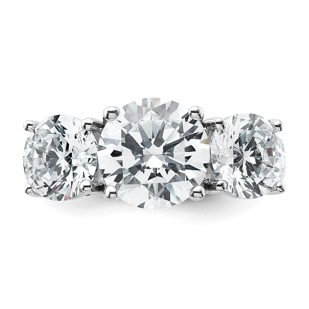 14K Weißgold Drei-Steine-Verlobungsring mit 5 ct. im Labor gezüchteten Diamanten, VS/SI+ G+