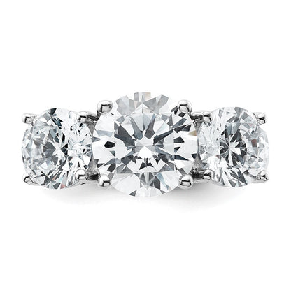 14K Weißgold Verlobungsring mit 5 ct. zertifizierten Labor-Diamanten VS/SI+ G+ in Drei-Steine-Fassung