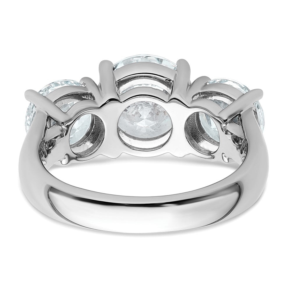 14K Weißgold Drei-Steine-Verlobungsring mit 5 ct. im Labor gezüchteten Diamanten, VS/SI+ G+
