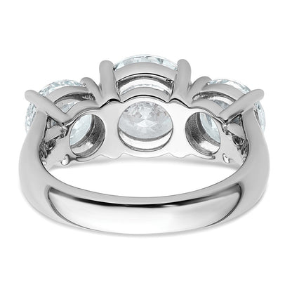 14K Weißgold Verlobungsring mit 5 ct. zertifizierten Labor-Diamanten VS/SI+ G+ in Drei-Steine-Fassung