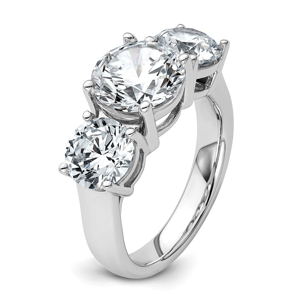 14K Weißgold Drei-Steine-Verlobungsring mit 5 ct. im Labor gezüchteten Diamanten, VS/SI+ G+