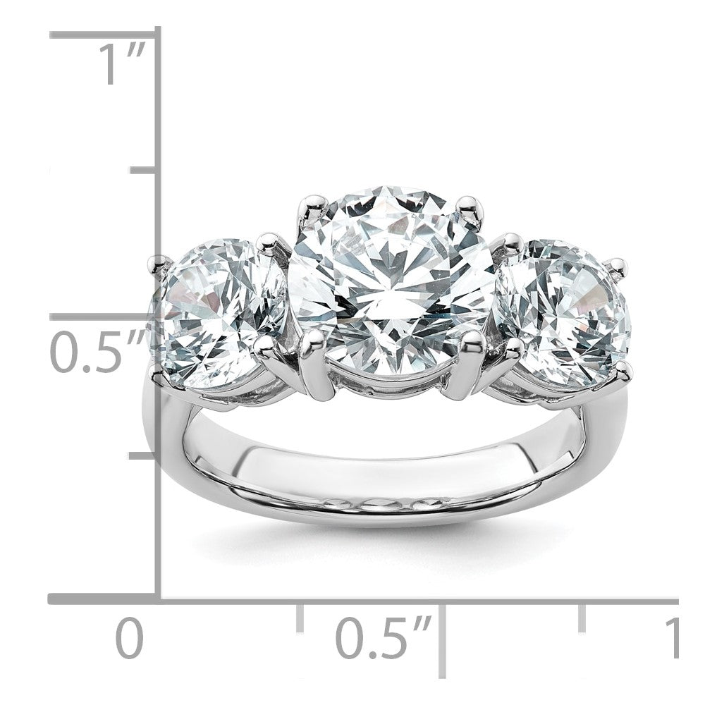 14K Weißgold Verlobungsring mit 5 ct. zertifizierten Labor-Diamanten VS/SI+ G+ in Drei-Steine-Fassung