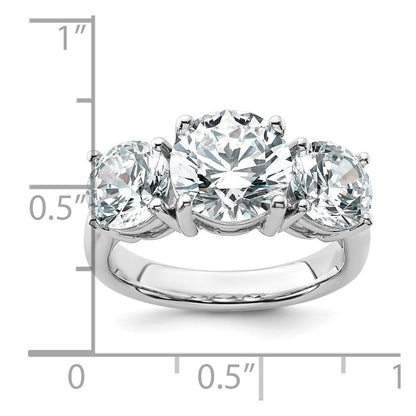 14K Weißgold Verlobungsring mit 5 ct. zertifizierten Labor-Diamanten VS/SI+ G+ in Drei-Steine-Fassung