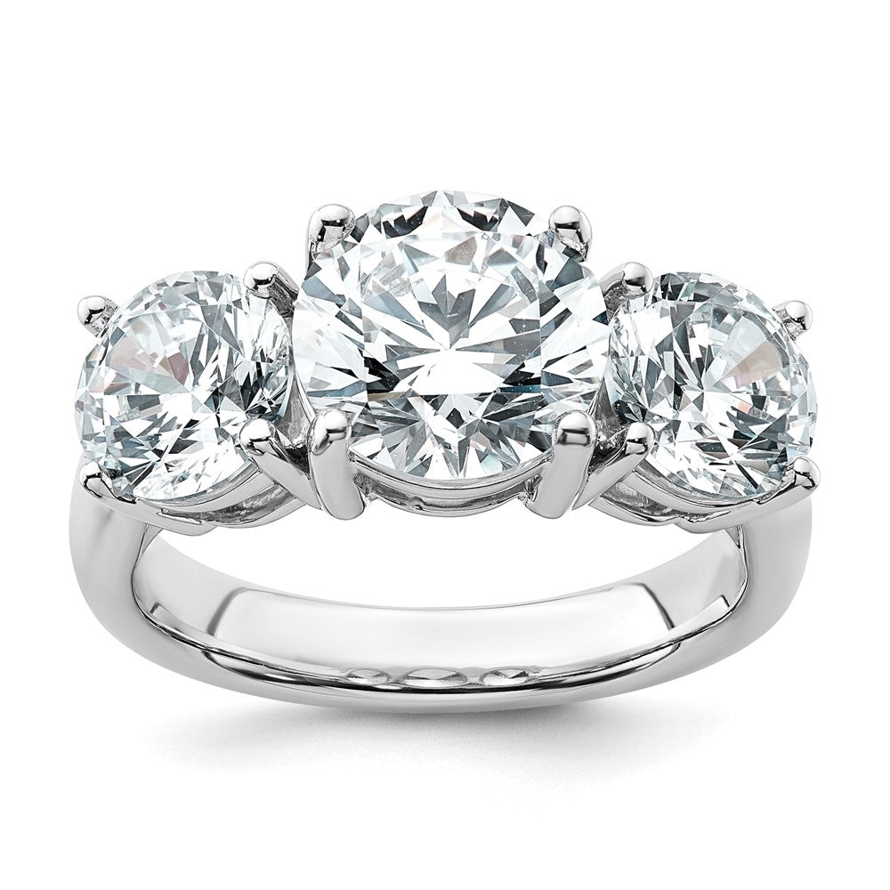 14K Weißgold Drei-Steine-Verlobungsring mit 5 ct. im Labor gezüchteten Diamanten, VS/SI+ G+