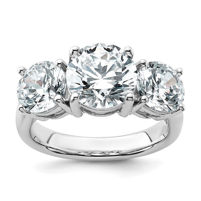 14K Weißgold Drei-Steine-Verlobungsring mit 5 ct. im Labor gezüchteten Diamanten, VS/SI+ G+