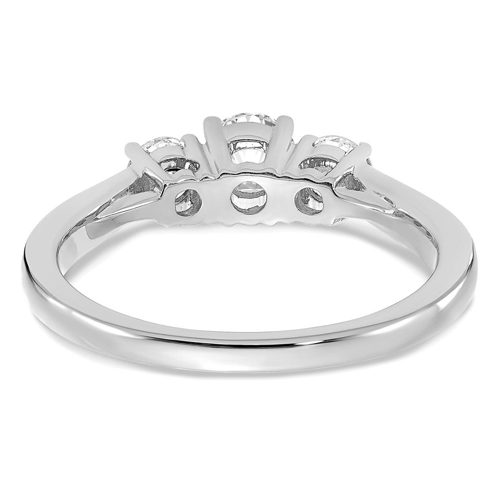 14K Weißgold Verlobungsring mit 0,375 ct. Laborgezüchteten Diamanten VS/SI+ G+, Semi-Mount, 0,375 ct. Mittelstein, rund, Drei-Steine-Fassung