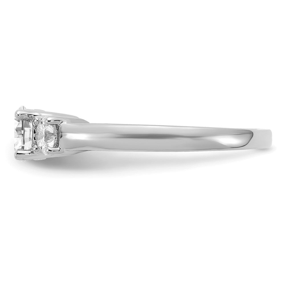 14K Weißgold Verlobungsring mit 0,75 ct. Laborgezüchteten Diamanten VS/SI+ G+, 0,75 ct. Mittelstein rund, Drei-Steine-Fassung