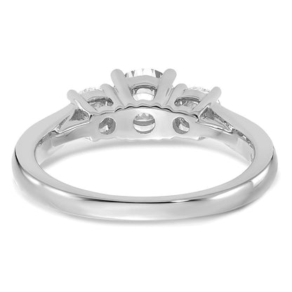 14K Weißgold Verlobungsring mit 0,5 ct. Laborgezüchteten Diamanten VS/SI+ G+, 0,5 ct. Mittelstein, rund, Drei-Steine-Design