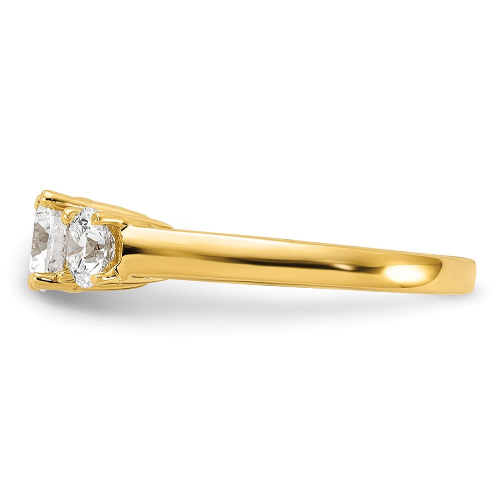 14K Gelbgold 1,5 ct. Labordiamant VS/SI+ G+ Rund Drei-Stein-Verlobungsring