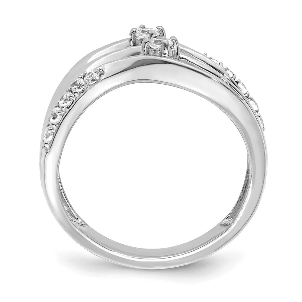 14K Weißgold Ring mit natürlichen Diamanten