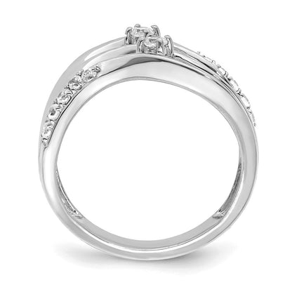 14K Weißgold Ring mit natürlichen Diamanten