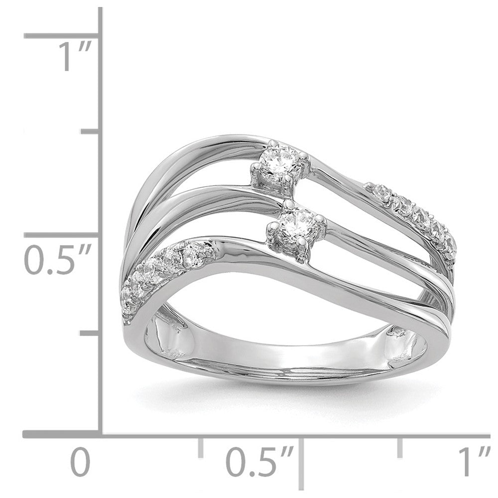 14K Weißgold Ring mit natürlichen Diamanten