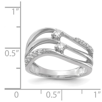 14K Weißgold Ring mit natürlichen Diamanten