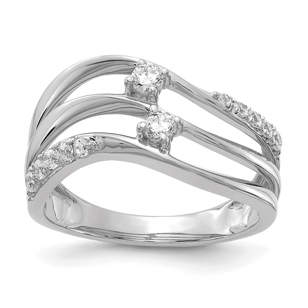 14K Weißgold Ring mit natürlichen Diamanten