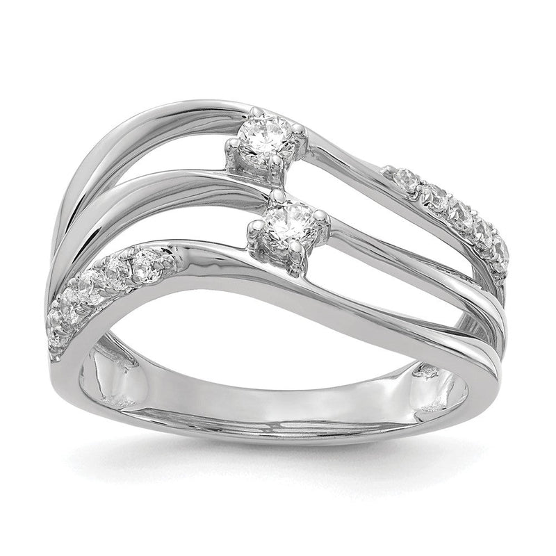 14K Weißgold Fashion-Ring mit 0,33 ct. Labor-gezüchteten Diamanten VS/SI+ G+