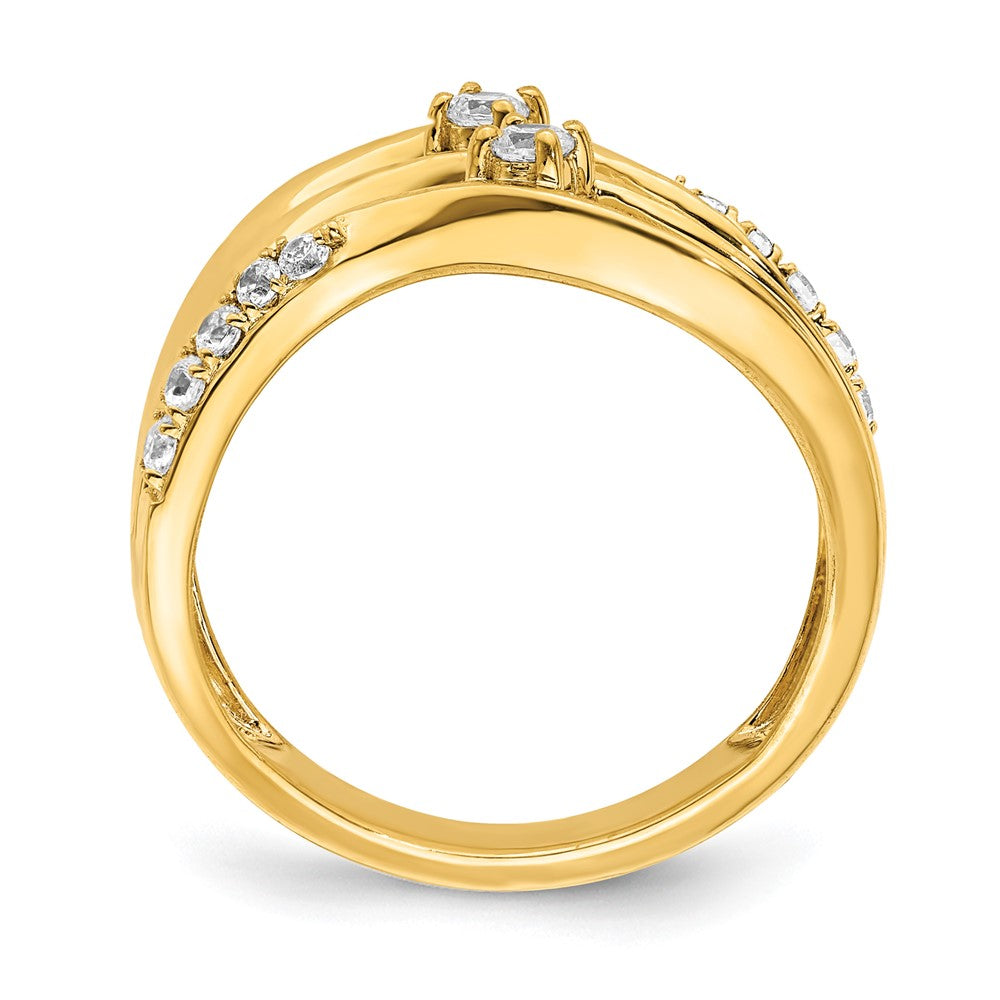 14K Gelbgold Fashion-Ring mit 0,33 ct. im Labor gezüchtetem Diamanten VS/SI+ G+