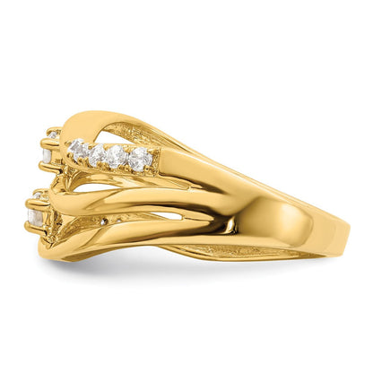 14K Gelbgold Fashion-Ring mit 0,33 ct. im Labor gezüchtetem Diamanten VS/SI+ G+