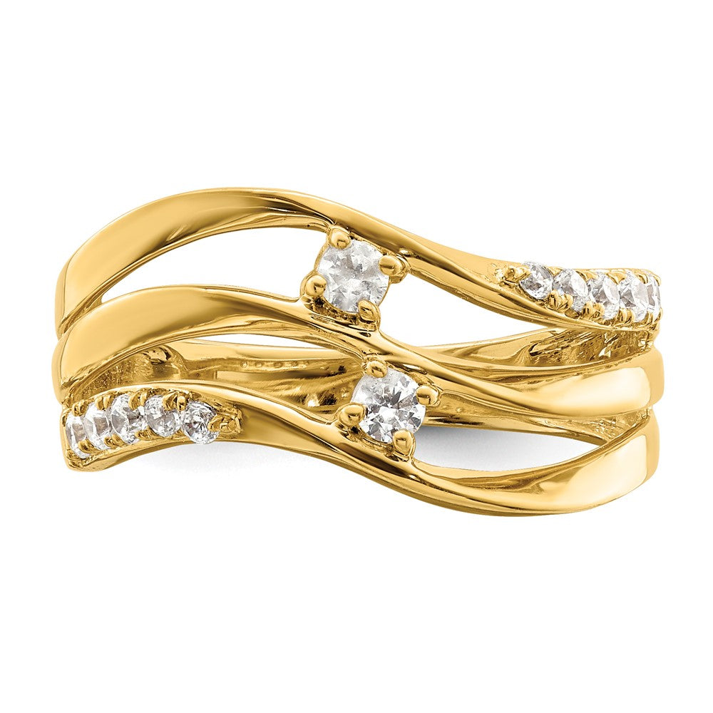 14K Gelbgold Fashion-Ring mit 0,33 ct. im Labor gezüchtetem Diamanten VS/SI+ G+