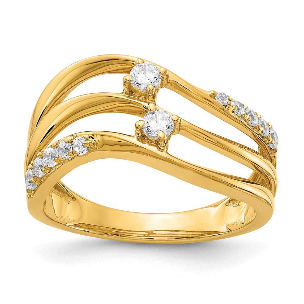 14K Gelbgold Fashion-Ring mit 0,33 ct. im Labor gezüchtetem Diamanten VS/SI+ G+