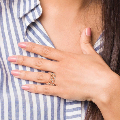 14K Roségold Fashion-Ring mit 0,2 ct. im Labor gezüchteten Diamanten, VS/SI+ G+