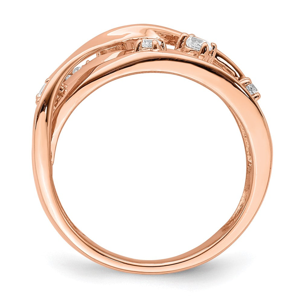 14K Roségold Fashion-Ring mit 0,2 ct. im Labor gezüchteten Diamanten, VS/SI+ G+