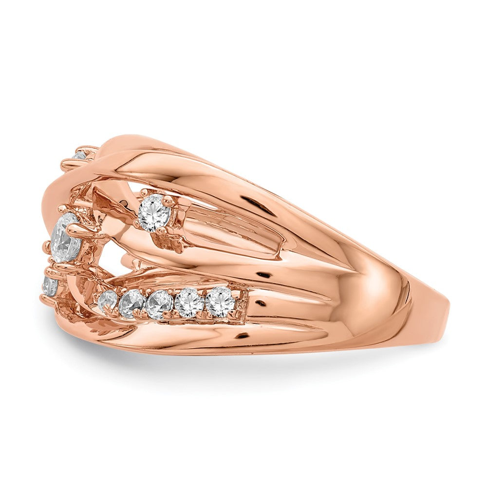 14K Roségold Fashion-Ring mit 0,2 ct. im Labor gezüchteten Diamanten, VS/SI+ G+