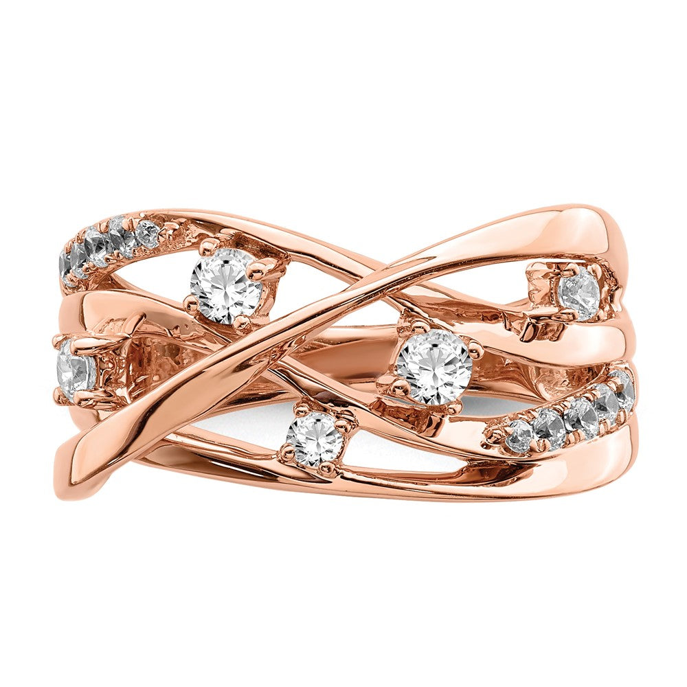 14K Roségold Fashion-Ring mit 0,2 ct. im Labor gezüchteten Diamanten, VS/SI+ G+