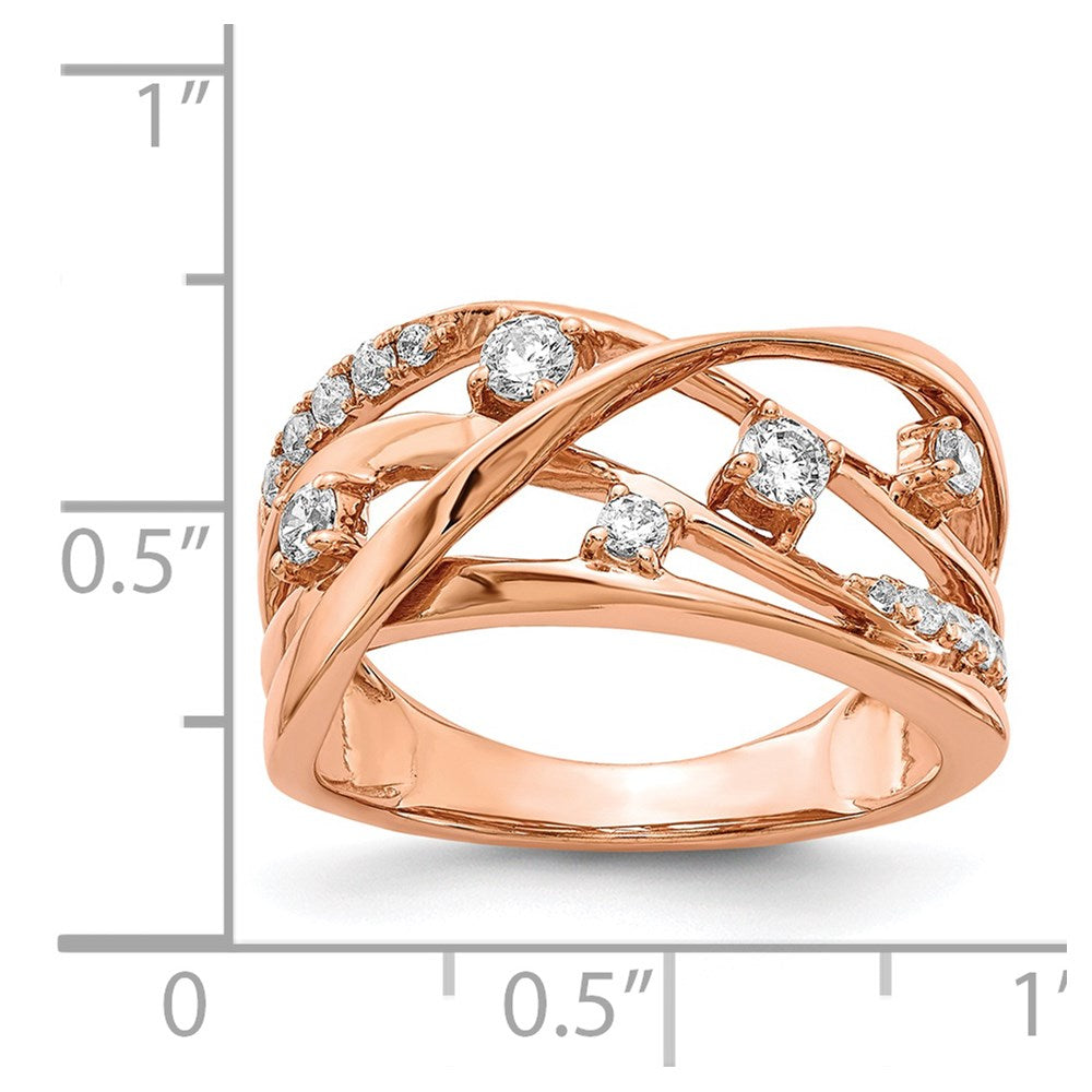 14K Roségold Diamant Ring