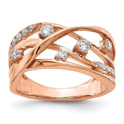 14K Roségold Fashion-Ring mit 0,2 ct. im Labor gezüchteten Diamanten, VS/SI+ G+