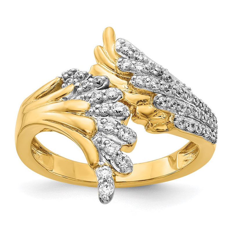 14K Gelbgold Ring mit natürlichen Diamanten