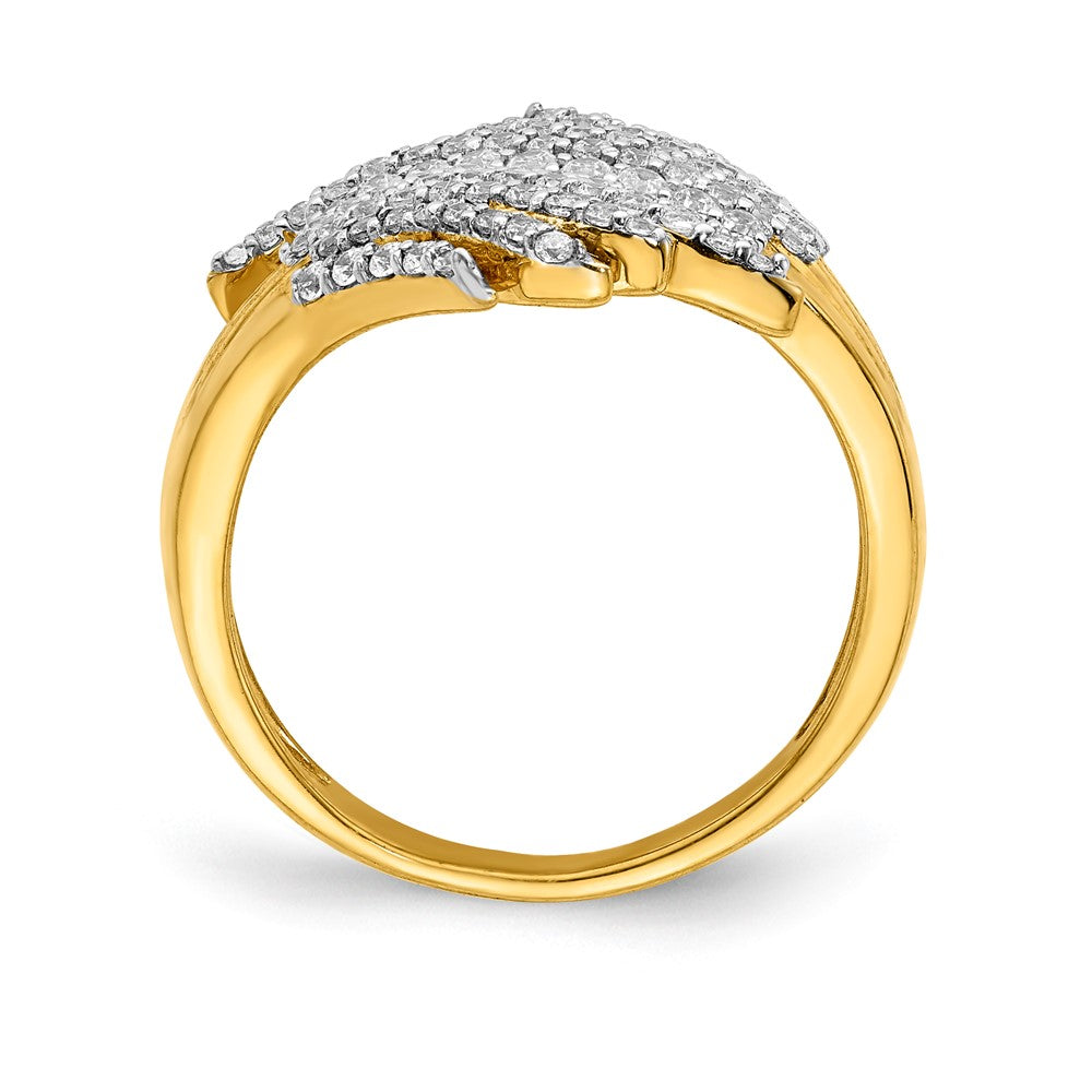 14K Gelbgold Ring mit natürlichen Diamanten