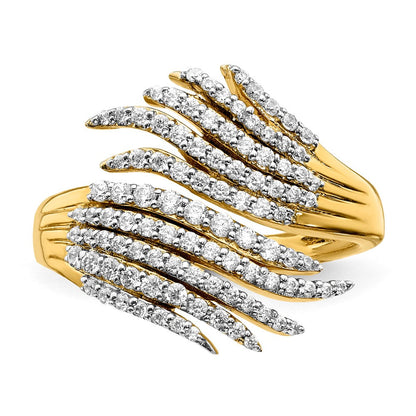 14K Gelbgold Ring mit natürlichen Diamanten