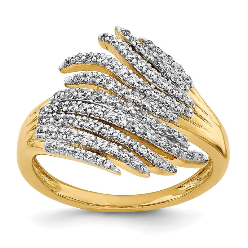 14K Gelbgold Ring mit natürlichen Diamanten
