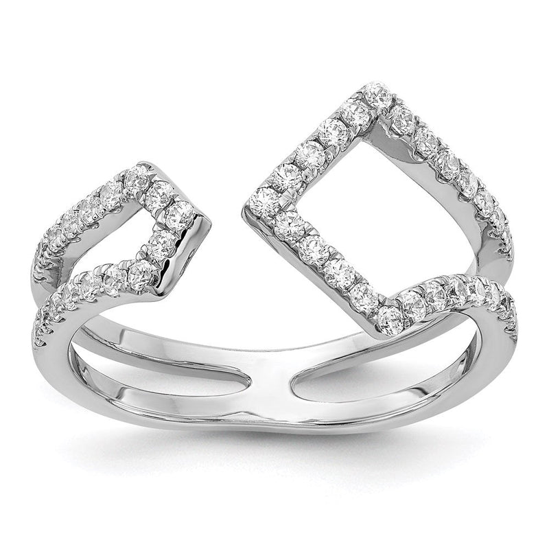 14K Weißgold Ring mit natürlichen Diamanten