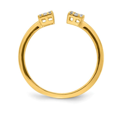 14K Weißgold Ring mit natürlichen Diamanten