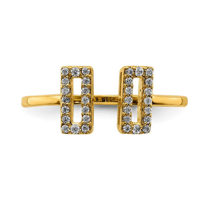 14K Weißgold Ring mit natürlichen Diamanten