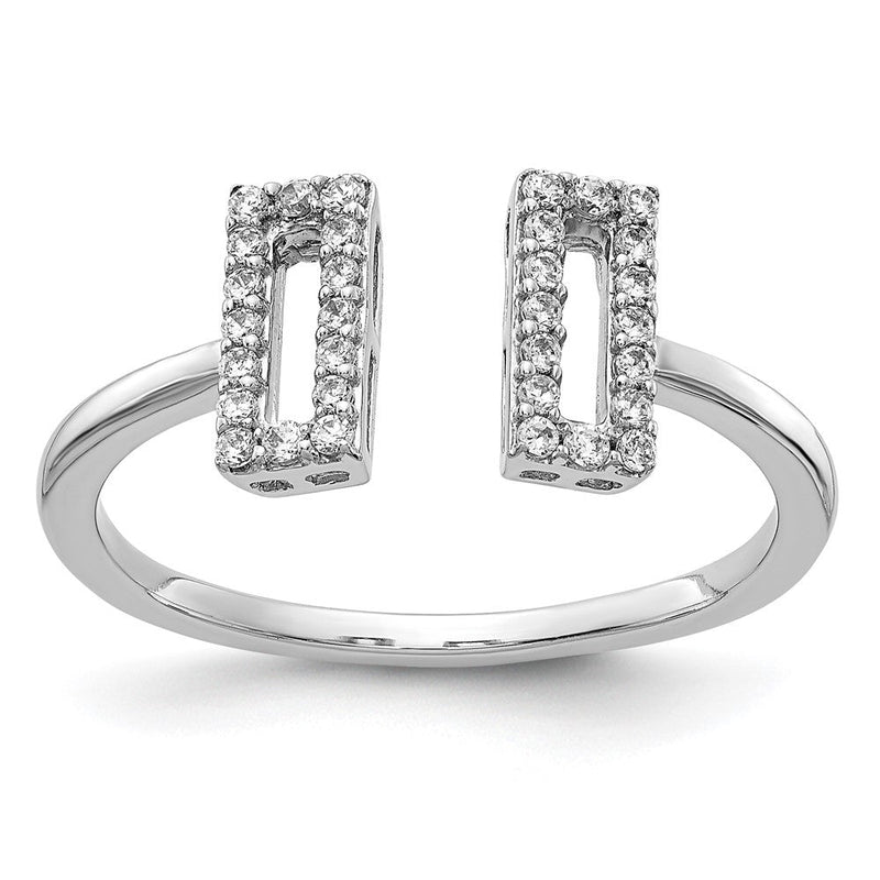 14K Weißgold Ring mit natürlichen Diamanten