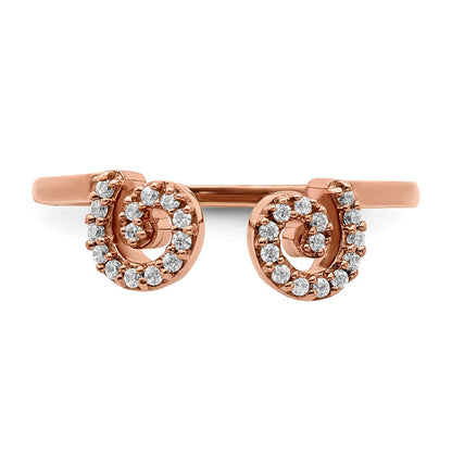 14K Weißgold Ring mit natürlichen Diamanten 0,14 ct