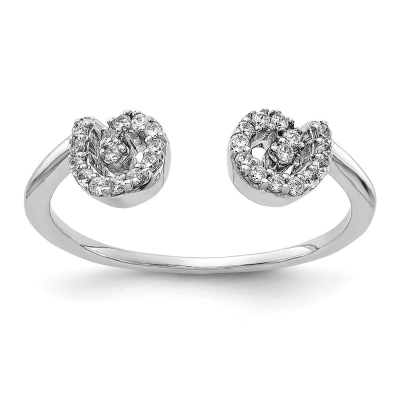 14K Weißgold Ring mit natürlichen Diamanten 0,14 ct