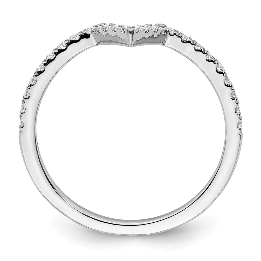 14K Weißgold V Form Diamant Ring Guard