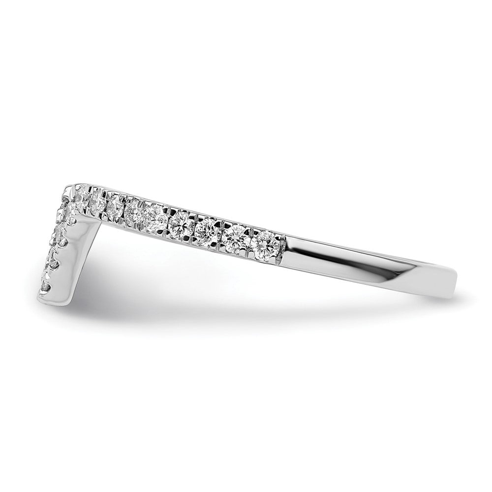 14K Weißgold V Form Diamant Ring Guard