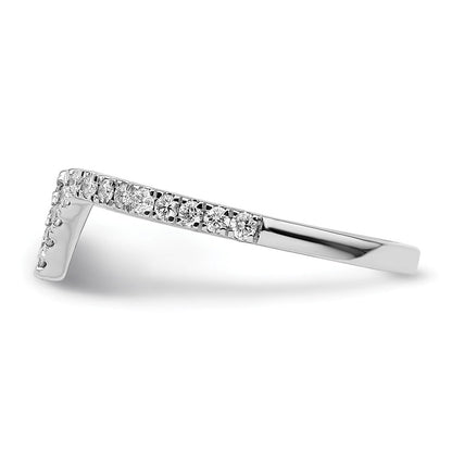 14K Weißgold V Form Diamant Ring Guard