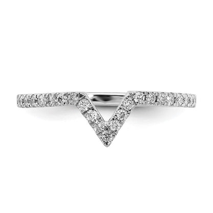 14K Weißgold V Form Diamant Ring Guard