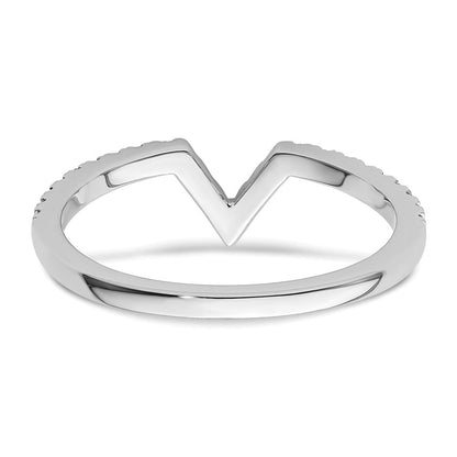 14K Weißgold V Form Diamant Ring Guard