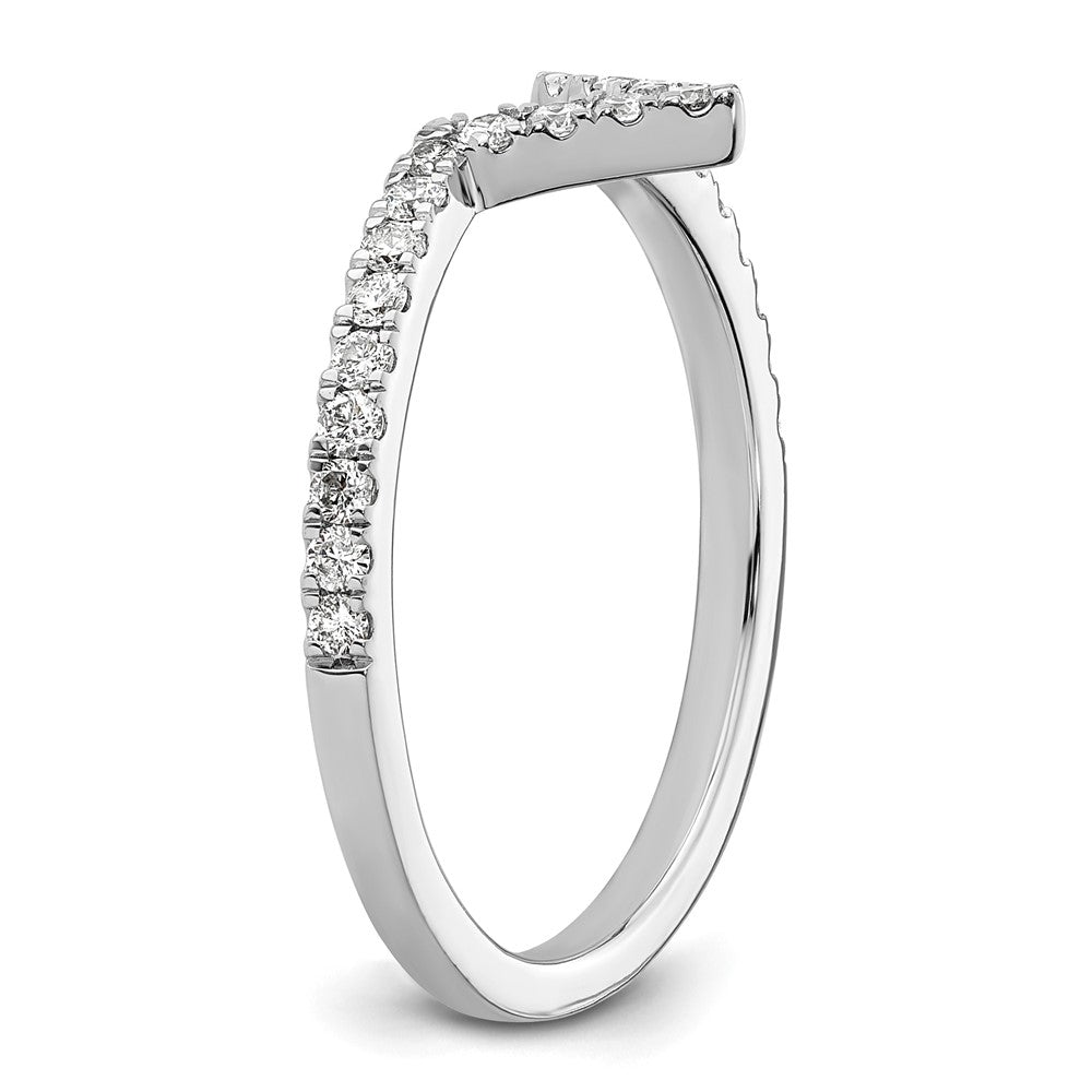 14K Weißgold V Form Diamant Ring Guard