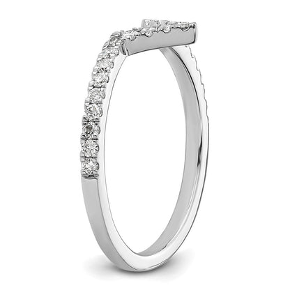 14K Weißgold V Form Diamant Ring Guard