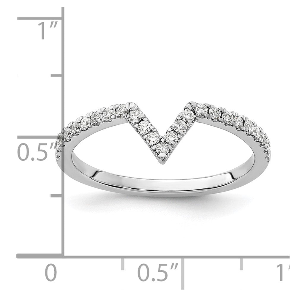 14K Weißgold V Form Diamant Ring Guard